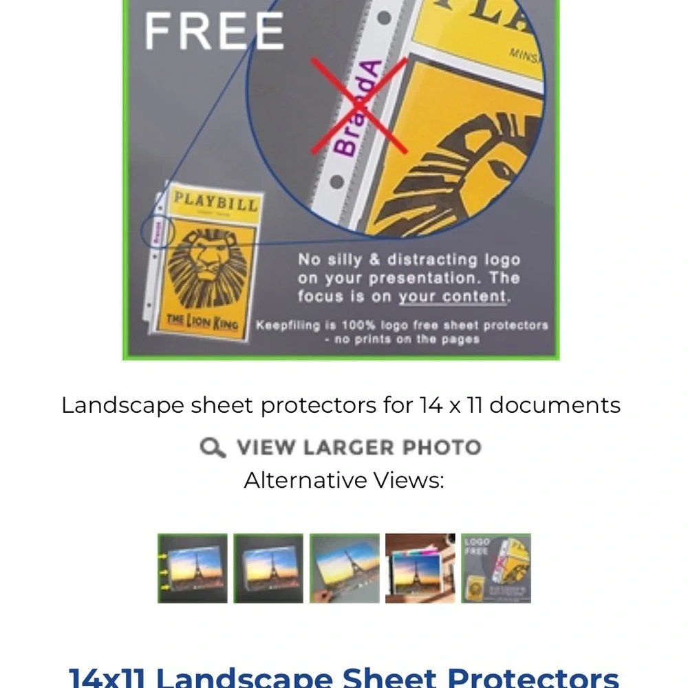 Ten 14x11 page protectors for scrapbooks